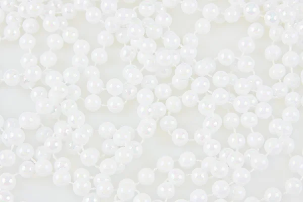 Korálky z bílých perel, pozadí — Stock fotografie