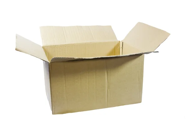 Boîte à partir d'un carton sur fond blanc, il est isolé — Photo