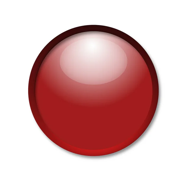 Brightly red button on a white background — Stock Photo, Image