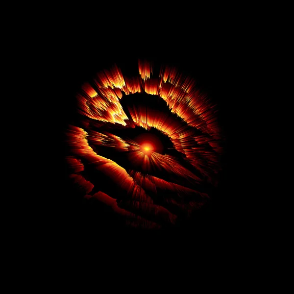 Abstrato fundo brilhante com um planeta ardente estourando — Fotografia de Stock