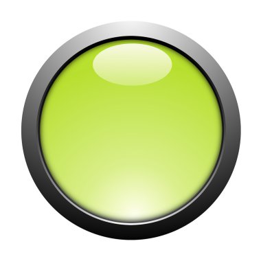 beyaz zemin üzerinde parlak yeşil düğmeye