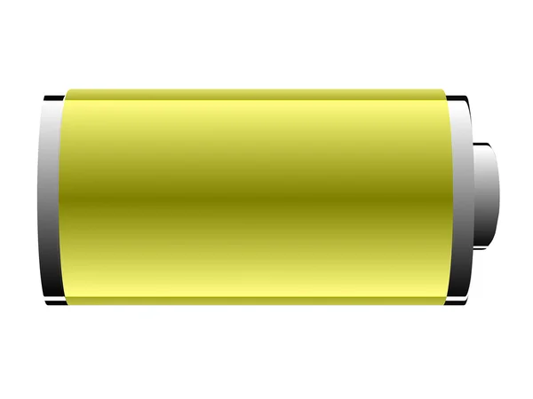 白い背景に黄色のバッテリー — ストック写真