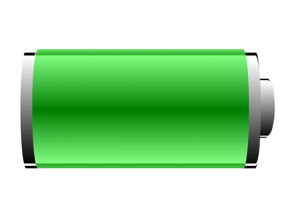 白い背景の上の緑の色のバッテリー — ストック写真