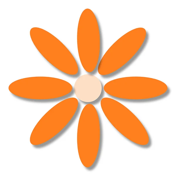 Große Blume mit orangen Blütenblättern — Stockfoto