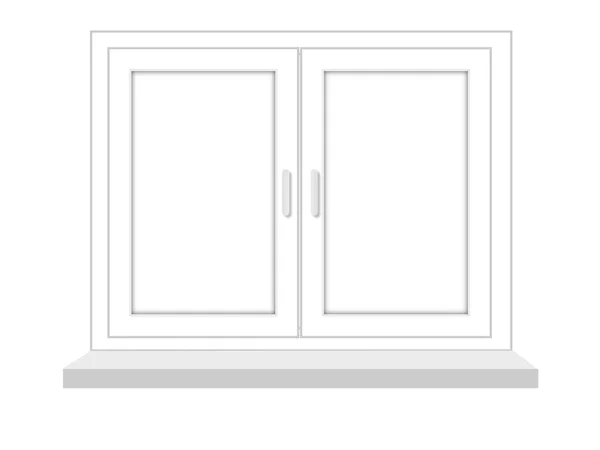 Zárt ablak fehér alapon, az izolált — Stock Fotó