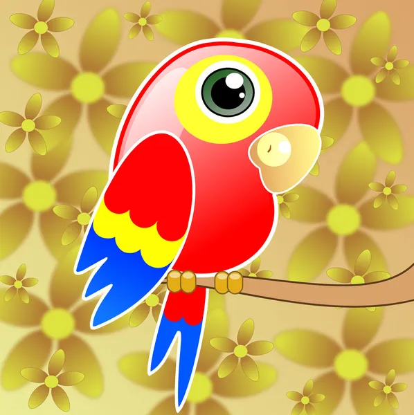 Bright drawn parrot — Stock Photo, Image