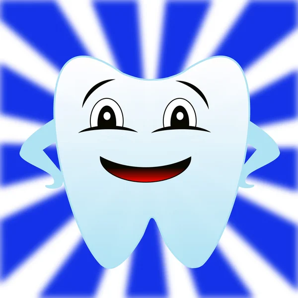 A merry tooth on a white-blue background — Stock Photo, Image