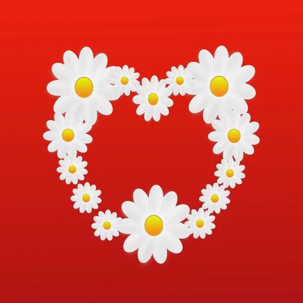 Projektant tła serce z kwiatów kolor biały — Zdjęcie stockowe