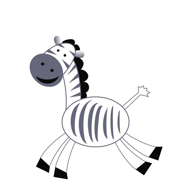 Amusing zebra on a white background — Stock Photo, Image