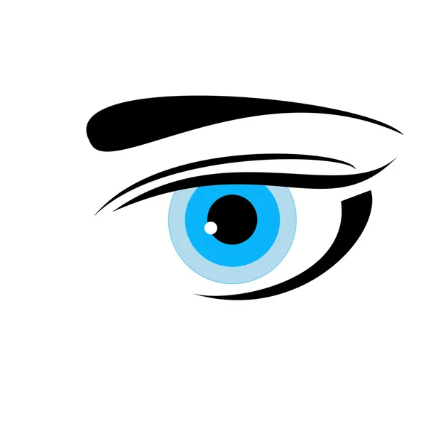 Olho desenhado de cor azul — Fotografia de Stock