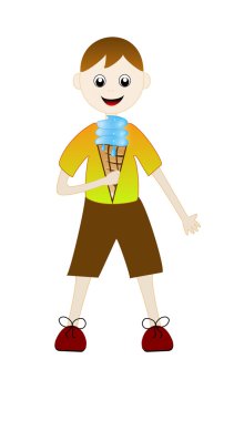 çizilmiş bir tatlı tatlı bir çocukla