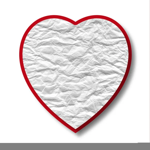 Abstrakt rött hjärta från krossade papper — Stockfoto