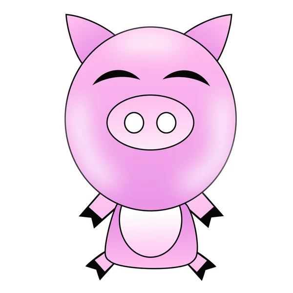 面白い豚を描画 — ストック写真