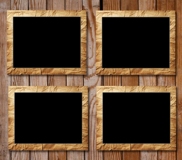 Quatro placas de preto em escopos decorativos — Fotografia de Stock