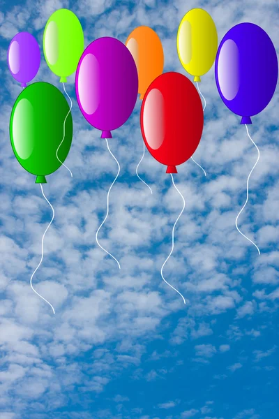 Parlak hava ile şişirilen balonlar — Stok fotoğraf