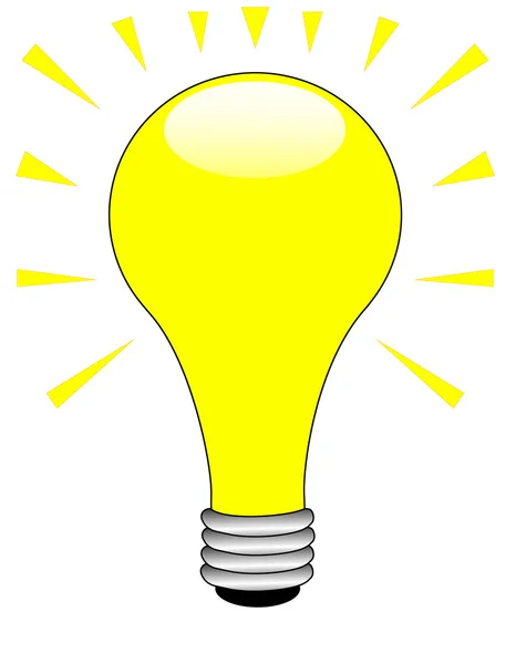 Yellow electric light bulb on a white background — Stock Photo, Image