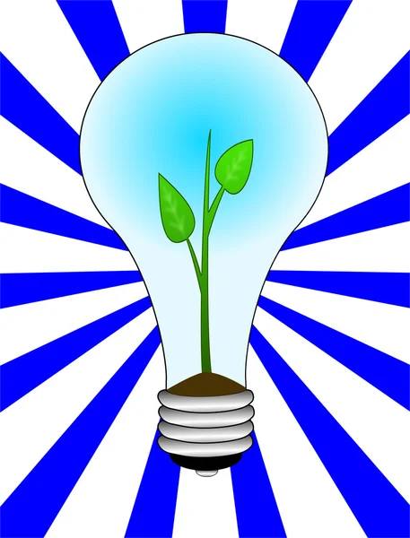 Green sprout in an electric light bulb — Stock Photo, Image