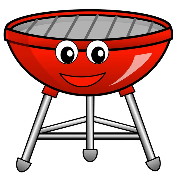 Barbecue of red color on a white background — Stock Photo, Image