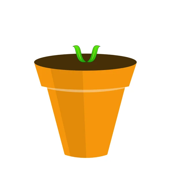 A green sprout is in a pot, illustration — Stock Photo, Image