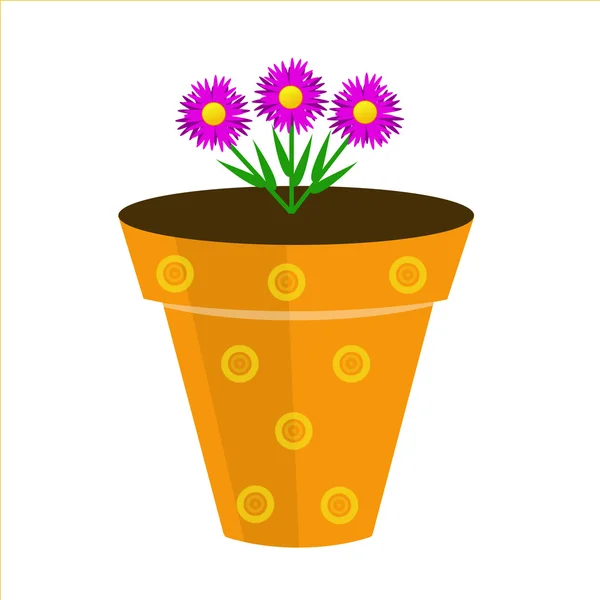 Una bella stanza fiore è in un vaso, illustrazione — Foto Stock