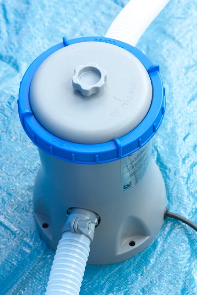 Pump with a filter for water treatment in a pool — Stock Photo, Image