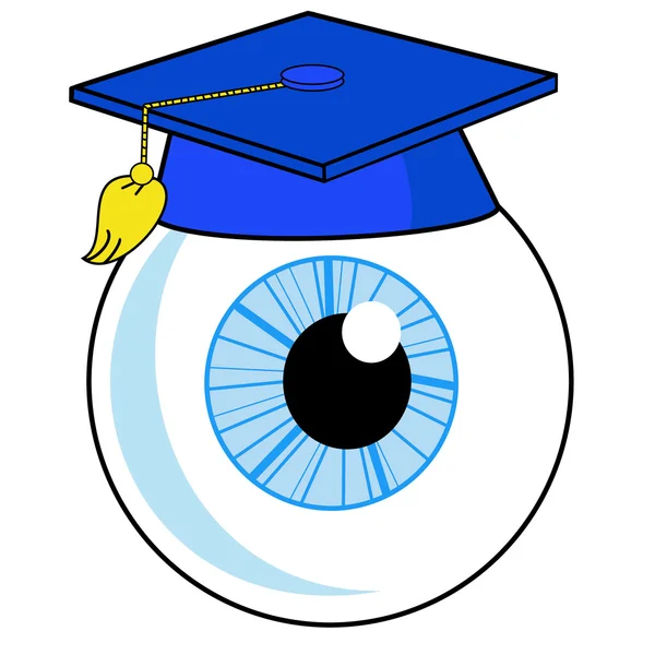 A human eye is in an university hat — Stock Photo, Image