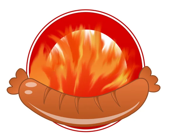 Sausage on a grill on a white background — Stock Photo, Image