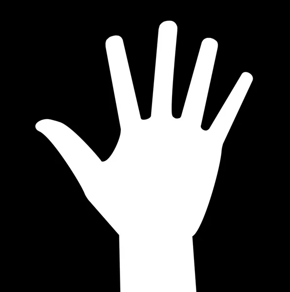 Mão sobre um fundo preto — Fotografia de Stock