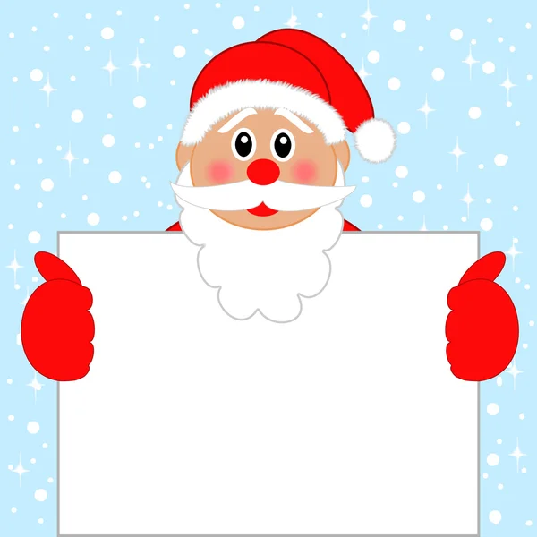 Babbo Natale con il foglio di carta pulito — Foto Stock