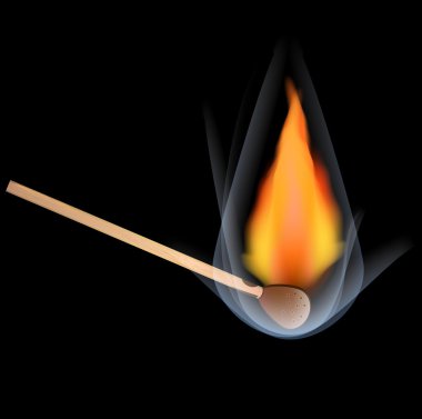 siyah bir arka plan üzerinde conflagrant bir maç