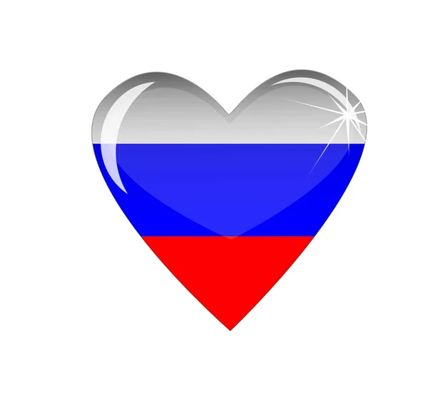 Сердце с флагом России — стоковое фото