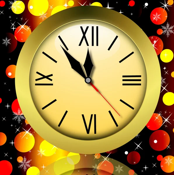 Round clock on a bright abstract background — Stock Photo, Image