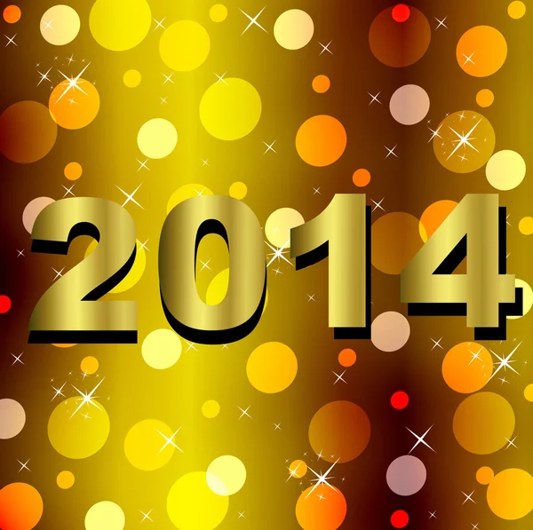 未来一 2014 年在明亮的背景上的数字 — 图库照片