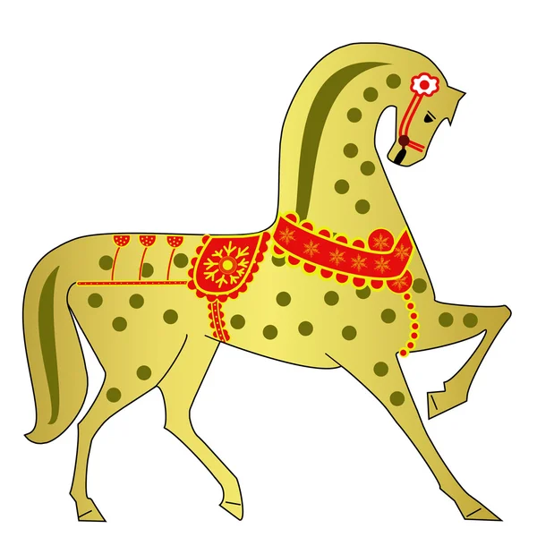 Gold horse on a white background — Stock Photo, Image