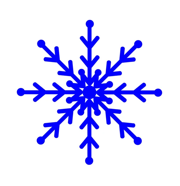 Floco de neve azul sobre um fundo branco — Vetor de Stock