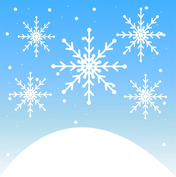 Fondo festivo de año nuevo con copos de nieve — Vector de stock