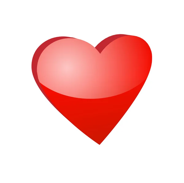 Helder rood hart — Stockvector
