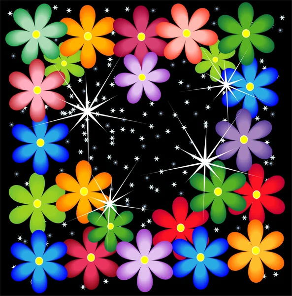 Fond lumineux avec des fleurs pour un design — Image vectorielle