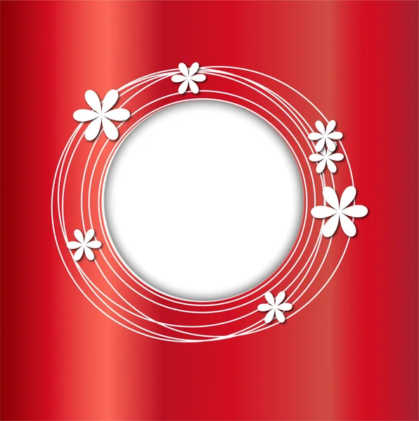 Roter Hintergrund mit Blumen für ein Design — Stockvektor