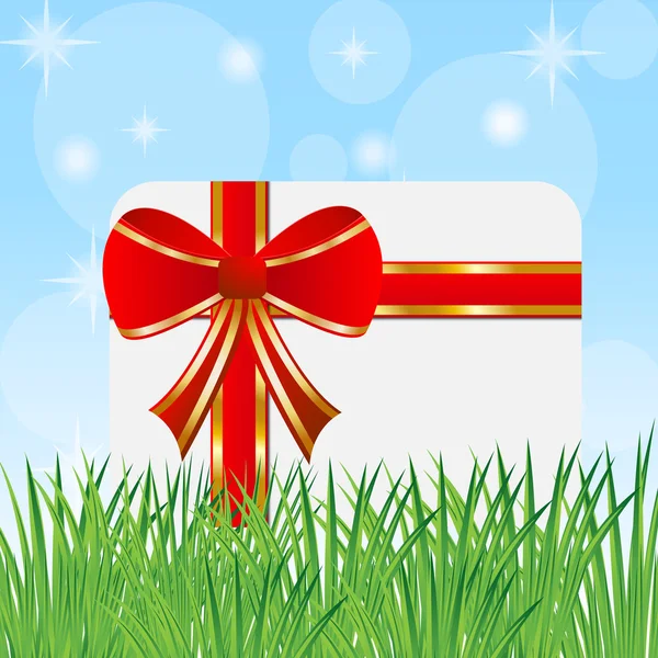 Greeting-card in a green grass — Stock Vector