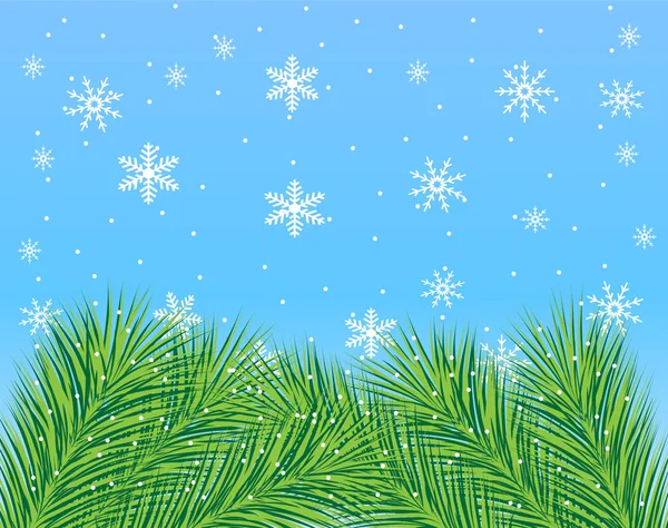 Beautiful festive background with spruce branches — Stock Vector