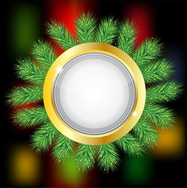 Gümüş göknarı dalları ile şenlikli Noel arka plan