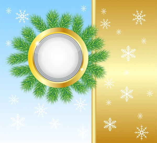Festlicher weihnachtlicher Hintergrund mit den Zweigen der Weißtanne — Stockvektor
