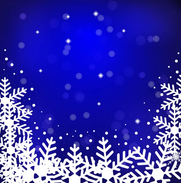 Fondo navideño festivo con copos de nieve — Vector de stock