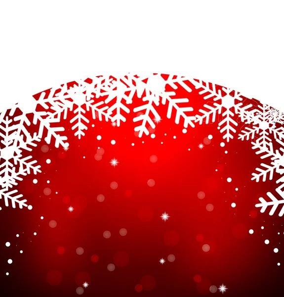 Fundo festivo de Natal com flocos de neve — Vetor de Stock