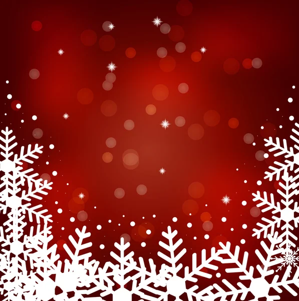 Fondo navideño festivo con copos de nieve — Vector de stock