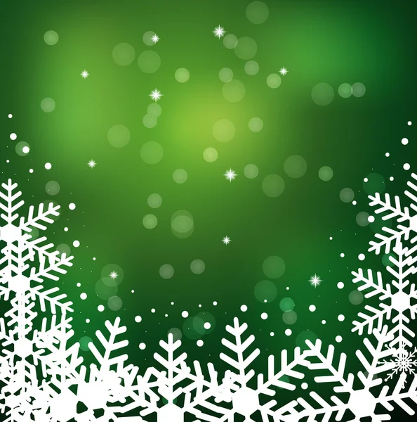 Fondo navideño festivo con copos de nieve — Vector de stock