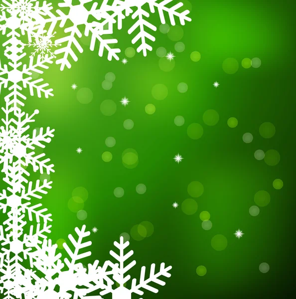 Fondo navideño festivo con copos de nieve — Vector de stock