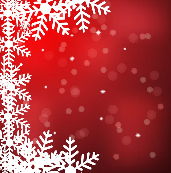 Fundo festivo de Natal com flocos de neve — Vetor de Stock