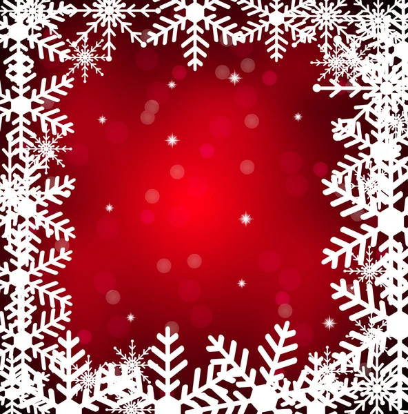 Fondo navideño festivo con copos de nieve — Vector de stock